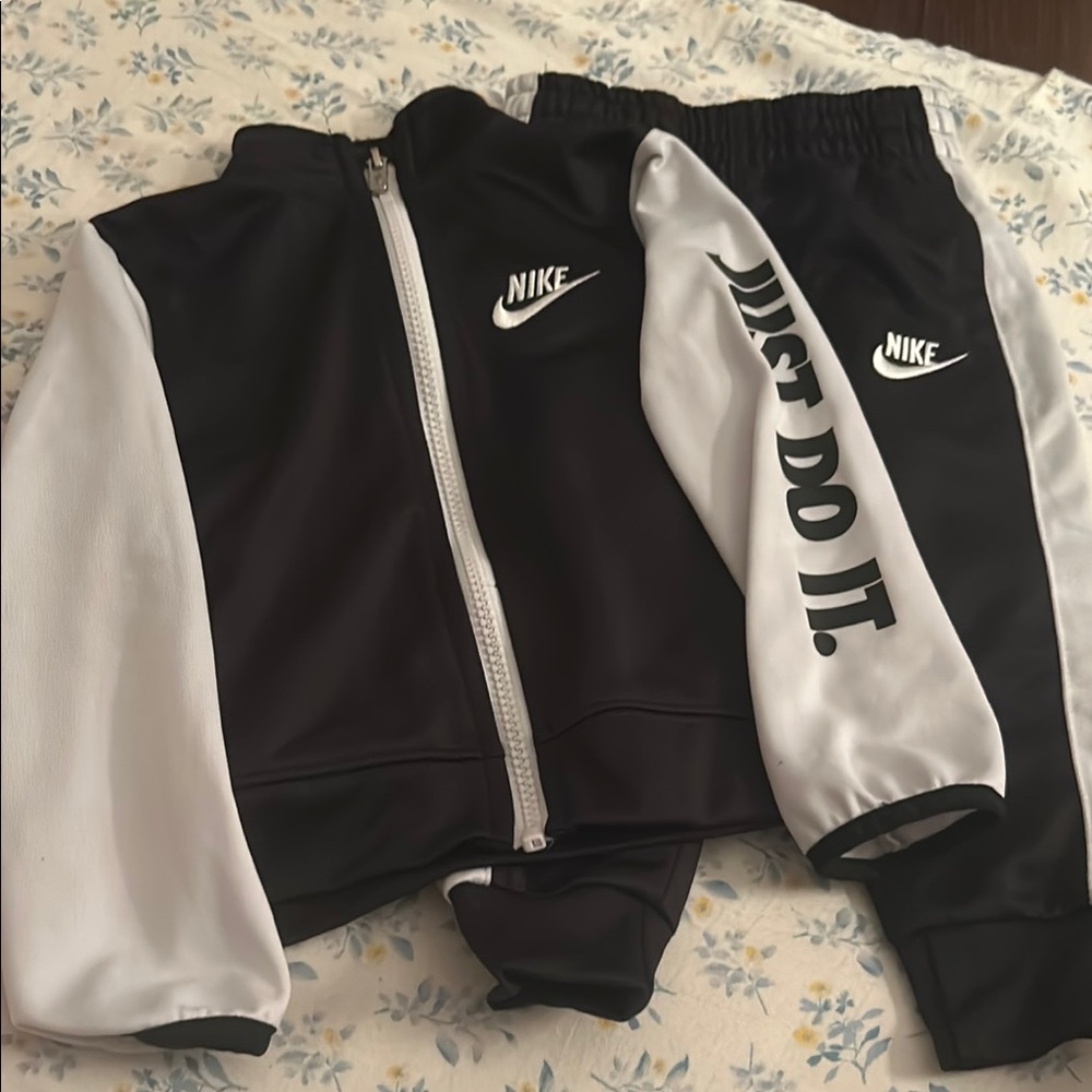 Nike Kids Black and White Track Pants